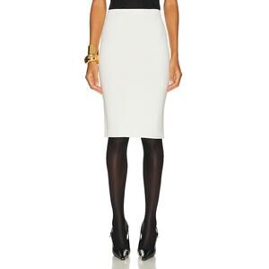 Saint Laurent Sleek Cream Jersey Skirt Size S